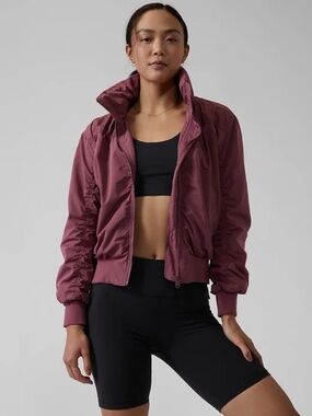 Medium Tall Athleta Point Reyes (Jetset) Bomber jacket Tawny Rose